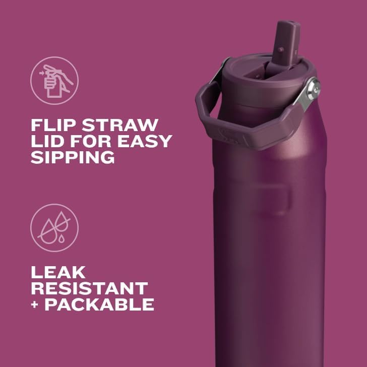 Stanley IceFlow Flip Straw 2.0 Water Bottle 24 oz | Built-In Straw for Travel and Sports | Lightweight and Leak Resistant | Insulated Stainless Steel | BPA-Free | Sienna - Image 8