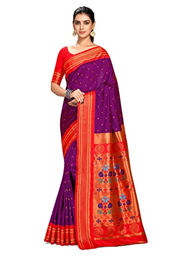 Varkala Silk Sarees Maharani Paithani Saree 5.5 Meter Silk Blend ...