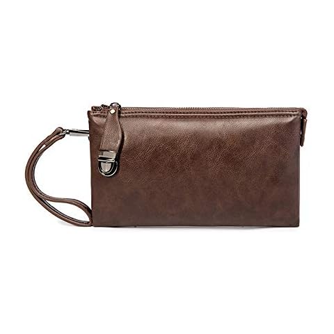 CULASIGN Men's Organizer Clutch Black Brown S Cover