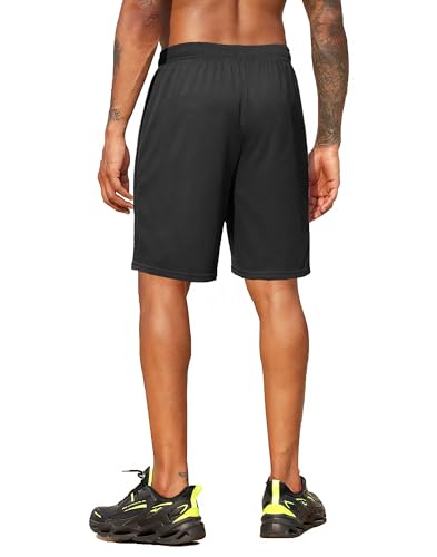 RPOVIG Men's Workout Shorts Sets 5 Pack with Zippered Pockets Basketball Gym Activewear Athletic Mesh Shorts3