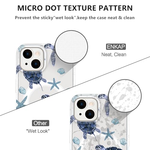 LuGeKe Case for iPhone 16,Blue Sea Turtle Compatible with MagSafe Accessories,Clear Slim Thin Shockproof Protective Phone Case Cover for Women - image 7