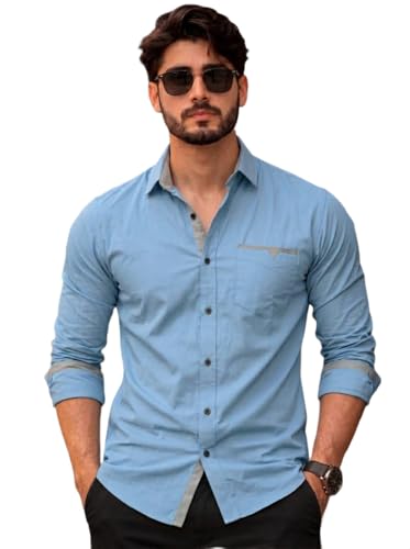 Image of Amazon Brand - INKAST Cotton Shirt for Men | Regular Fit Full Sleeve Casual Shirt | Stylish Formal Office Wear Shirts for Men | Soft Comfortable Breathable Cotton Fabric | Fashionable Office Wear