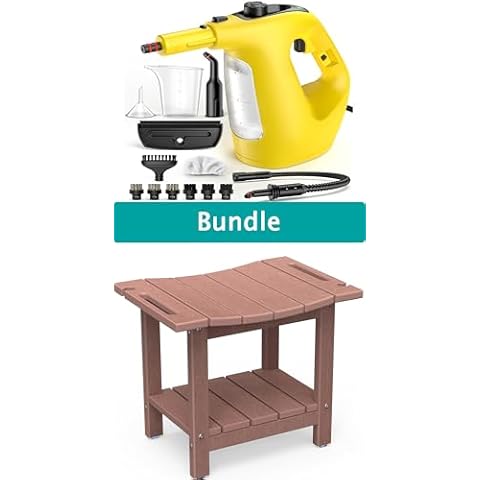 LyriFine Handheld Steam Cleaner for Home with LyriFine Shower Bench Stool for Inside Shower Cover