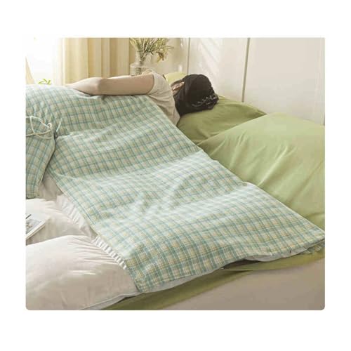 RUZGAR Plaid Sleeping Bag Liner Single Double Ultralight Travel Sheet Travel Camping Sheet Sleeping Sheet Hotel Sheet for Outdoor Travel Hotels(Green,160x210cm-63x82)