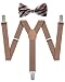 Bowtie & Suspender Set - Beige Checkered Bowtie & Beige Suspenders