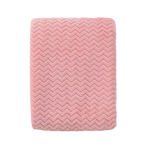 Image of CREVENT 30''X40'' Light Cozy Plush Fluffy Warm Fleece Stroller Blanket for Girl Infant Toddler Crib Cot Stroller (Wave Pink)