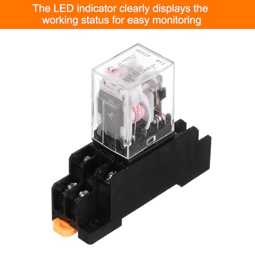 Relais de puissance DPDT 2NO 2NC MY2NJ boîtier transparent indicateur LED intégré