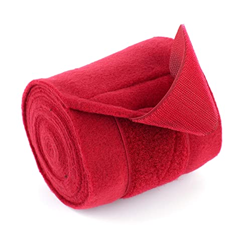 Y.J TAILS Conjunto de 4 bandagens polo de lã macia de 2,5 m para cavalo, bandagem de perna equestre