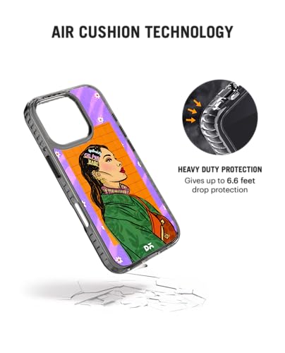 Image of DailyObjects Girl Power Babe Stride 2.0 Magnetic Case Cover Compatible with iPhone 16 Pro Max | Wireless Charging Slim Back Cover | 2 Layer Edge Protection & Shockproof