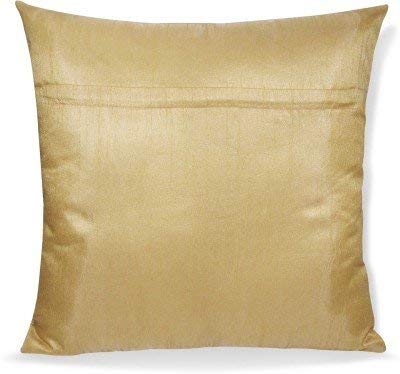 Image of Beige Golden Striped Polyester Cushion Covers for Sofa, Bedroom & Living Room | Decorative Throw Pillow Covers (Beige Golden, 16 x 16 Inch, Set of 5)