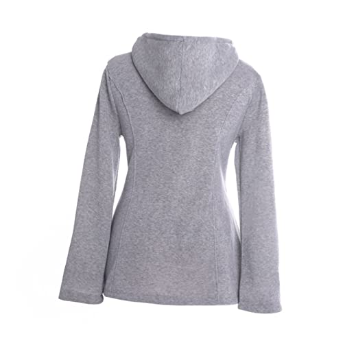 TENDYCOCO Jaqueta feminina de lã com capuz e fivela de ervilha, Conforme mostrado., 00