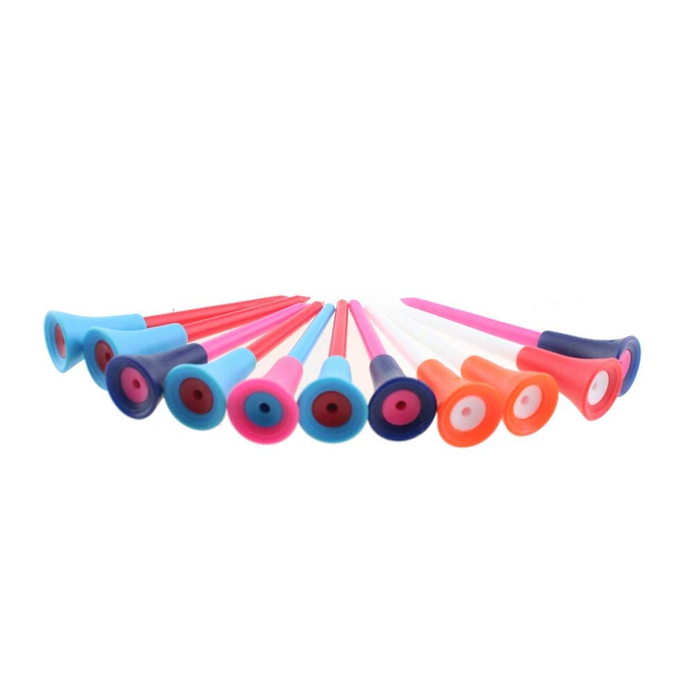 Tee da golf in plastica con cuscino in gomma, colori misti