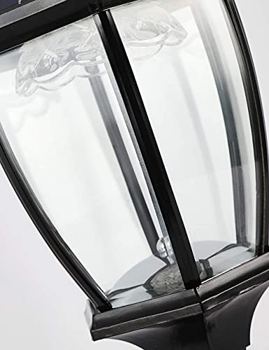 Gydz Solar Post Lights Outdoor Solar Lamp Post Light For Gate Porch/Stone Pillar, Waterproof Decorative Solar Pillar Light Warm&Cool White, Oil-Rubbed Black Die Cast Aluminum Housing With Clear Glass #TOP6