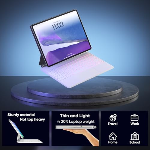 doqo Capa com teclado para iPad Air 13 (M2) 2024 e iPad Pro 12,9 (6ª, 5ª, 4ª, 3ª geração), capa Magi