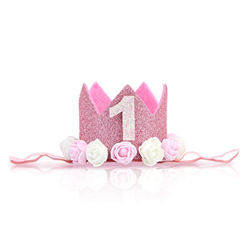 Krone 1. Geburtstag Mädchen Baby geburtstag 1 jahr mädchen Krone geburtstag Geburtstagskrone 1 erster geburtstag Babyschmuck Prinzessin Haarband (F-1) Cover