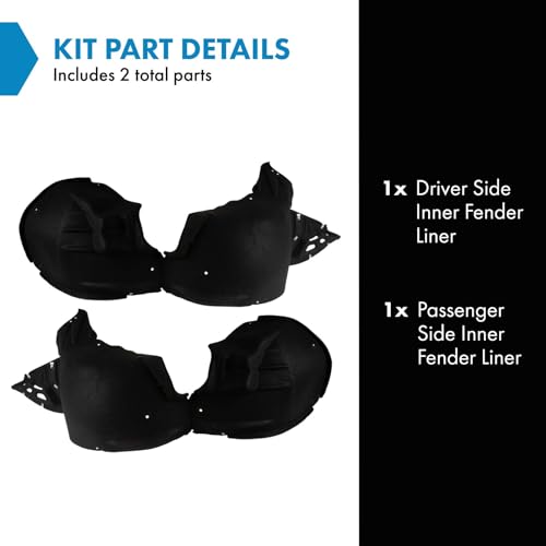 Image of TRQ Inner Fender Liner Set Compatible with 2019 Chevrolet Malibu GM1248302 GM1249302