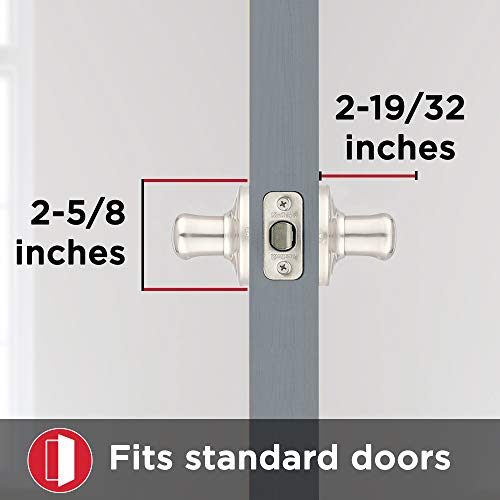 Image of Kwikset Tustin Passage Door Lever, Non-Locking Stylish Door Handle for Interior Hallway and Closet Doors, Reversible Design for Easy Install, in Satin Chrome (Pack of 2)