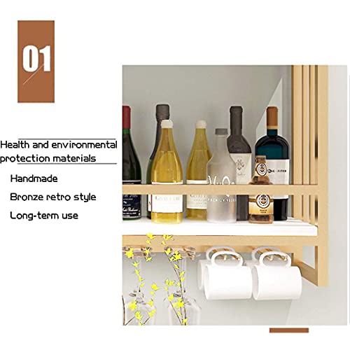 Sywlwxkq Casier à vin Porte-Verre à vin Suspendu Mural Rangement à 2 Couches Étagères pour armoires à vin industrielles Porte-Bouteilles en Fer avec cloisons pour Bars, Caves à vin, Maison, - Image 5