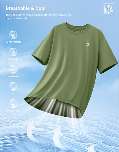 Image of G Gradual Men's Sun Protection Swim Shirt UPF 50+ Rash Guard Short Sleeve Quick Dry Water Hiking Workout Shirts for Men