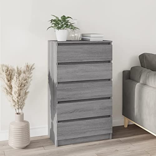 Xichuzi Cajonera de Madera contrachapada Gris Sonoma 60x36x103 cm, Comoda Dormitorio, Muebles Dormitorio, Cajonera para Armario, Gavetero Dormitorio, Cómodas Y Cajoneras - 823022