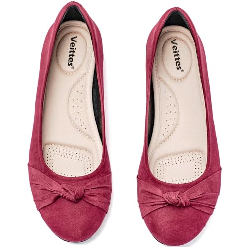 Image of Veittes Women's Round Toe Wide Width Ballet Flats