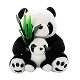 AIXINI 10' Plush Panda Stuffed Animals with Panda Baby Soft Toy , Native Mom & Baby Plush Bamboo...