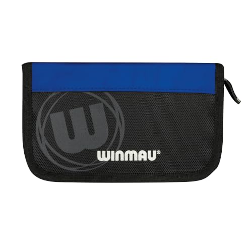 WINMAU Urban-Pro Darts Case in Blue– Holds 2 Sets of Assembled Darts, 17 Compartments, Stylish Branded Accessories, Durable Carry Case, Compact & Versatile Storage Organizer