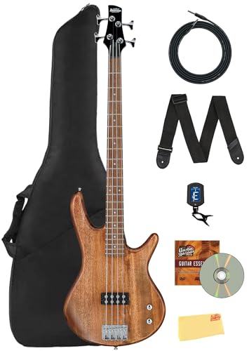 Ibanez GSR100EX SR GIO Bass Guitar - Mahogany Oil Bundle with Gig Bag, Tuner, Strap, Instrument Cable, Austin Bazaar Instructional DVD, and Polishing Cloth