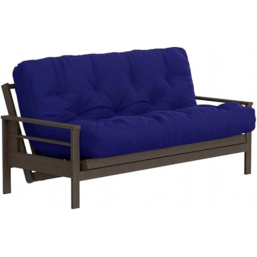 Royal Sleep Products by The Futon Factory 12 inch Foam Futon Mattress - Solid Royal Blue Fabric - Queen Size - CertiPUR Certified Foams - Made in USA - (Frame not Included)