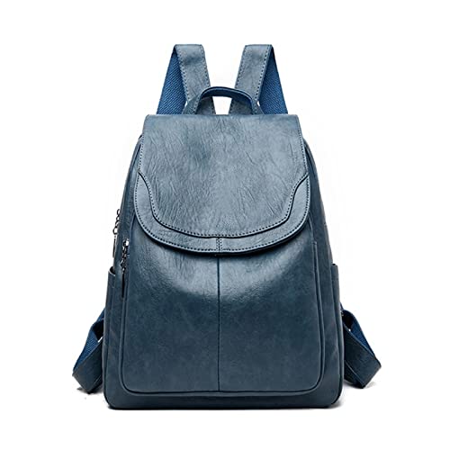 Sac à dos en cuir blanc à grande capacité avec rangements pour étudiantes