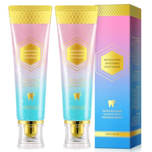 2pcs Niacinamide Whitening Toothpaste, Niacinamide Toothpaste Whitening， Fresh Breath，Improves...