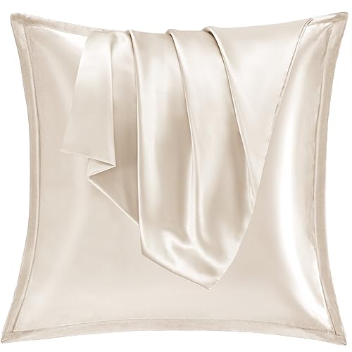 Vielit 2er Set Satin Kissnbezug 80x80 mit Zip,Weich wie EIN Silk Pillowcase,wie Seidenkissenbezug Geeignet für Curly Haar,Satin Kopfkissenbezug...