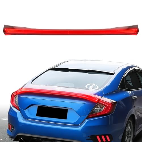 Rear Brake Tail Lights For 2016-2021 Honda Civic Sedan 10th gen Rear Trunk LED Center Spoiler Light Lamp (civic sedan-1621)