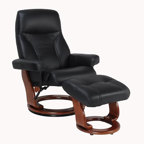 Sillón Giratorio Negro Piel Plegable miniatura 1