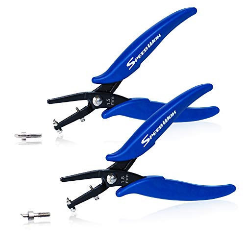 SPEEDWOX Metal Hole Puncher for Jewelry Pliers Set 1.5mm and 1.8mm Diameter Round