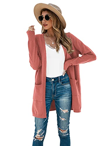 Image of TASAMO Cardigan Sweaters for Women Long Sleeve Open Front Casual Knit Fall Coat Oversized Soft Outwear with Pockets
