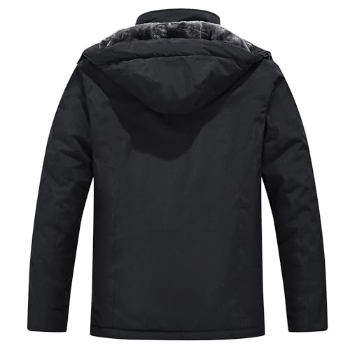 Image of QMP Winter Jackets For Men with Hoode Ski Snow Snowboarding Waterproof Fleece Liner Coats Windproof Raincoat 6 Pockets