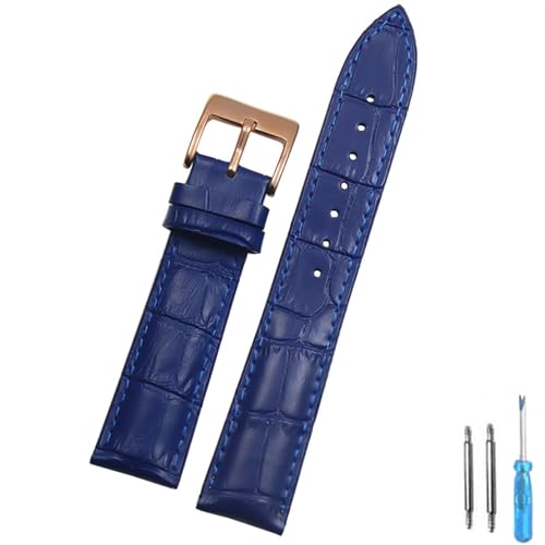 [] YingYou J[tU[voh jp 16mm 18mm 20mm 22mm vANZT[ \bhobN ƒ(Blue Rose gold,16mm)