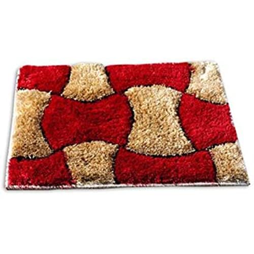 Image of Anti Skid Doormats for Home and Office Entrance Living Room and Bathroom Mats | Entrance Door Mats for Home and Office Entryway. (Red Beige, 18x28)