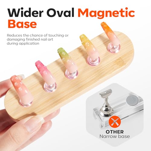 Image of Modelones Nail Stand Set, Magnetic Press On Nails Holders Wider & Heart Display Base Standard Pinky Nail Stands for False Nail Tips Practice Painting 100PCS Adhesive Tabs Double-sided Tape Nail Art