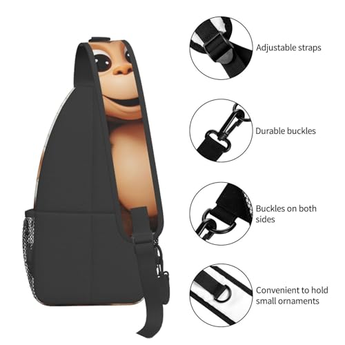 Sling Bag para hombres y mujeres con diseño mono miniatura 5