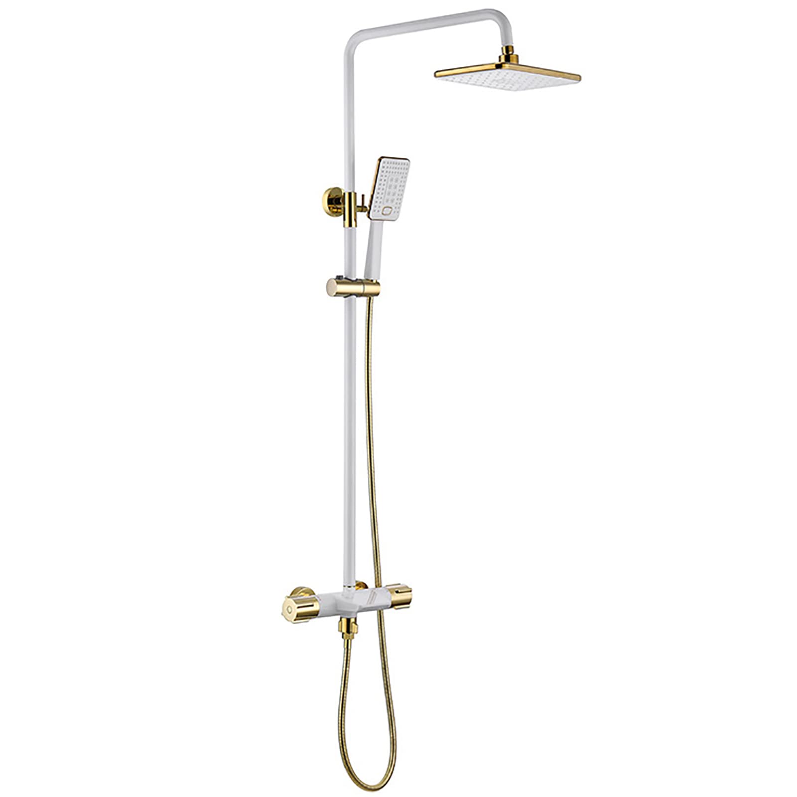 ZQFHSX Shower with Head, Combo Set Wall Mount Faucet Double Handle Rain Mixer 3 Mode Handheld Shower, Waterfall Tub Spout,Black Chrome