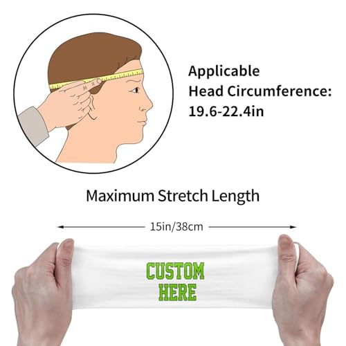 Image of Custom Sports Headband Custom Sweatband Bandana Add Your Image Logo Text Number. Bulk Custom Men Or Women Moisture Wicking Ventilate Elastic ﻿Headband