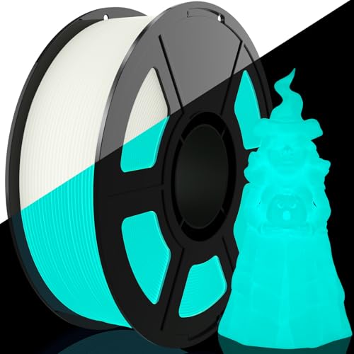 Image of Glow in The Dark PLA Filament 1.75mm | 1kg(2.2lbs) Spool Luminous 3D Printer Filament, Dimensional Accuracy + /- 0.03 mm, Fits FDM 3D Printer & 3D Pen (Glow Teal)