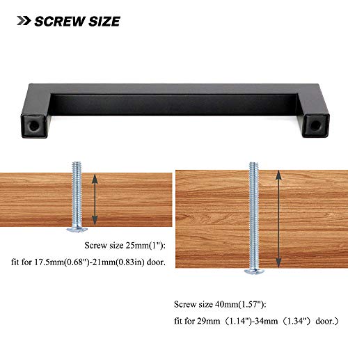 goldenwarm Black Kitchen Cabinet Handles 8inch Hole Centers - LSJ12BK204 Square Bar Pulls for Cabinets Hardware Black Drawer Pulls Matte Black Cabinet Pulls 5Pack