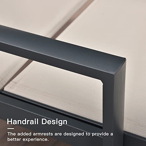 Purple Leaf 2 Pieces Outdoor Chaise Lounge Aluminum Patio Lounge Chair With Wheels And Armrests Outdoor Lounge Recliner Chair For Pool Backyard Beach Beige #TOP4