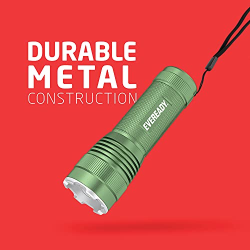 Led Tactical Flashlight By Eveready, Bright Rechargeable Flashlights For Emergencies And Camping Gear, Water Resistant Edc Flash Light, Pack Of 2, Green #TOP4