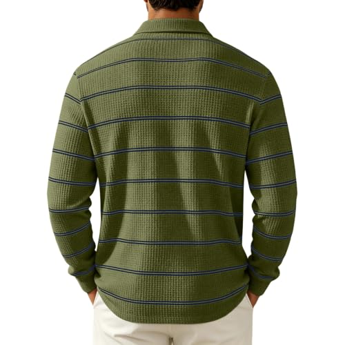 Rugby Shirts for Men Button Henley Collared Long Sleeve Polo Men - image 4