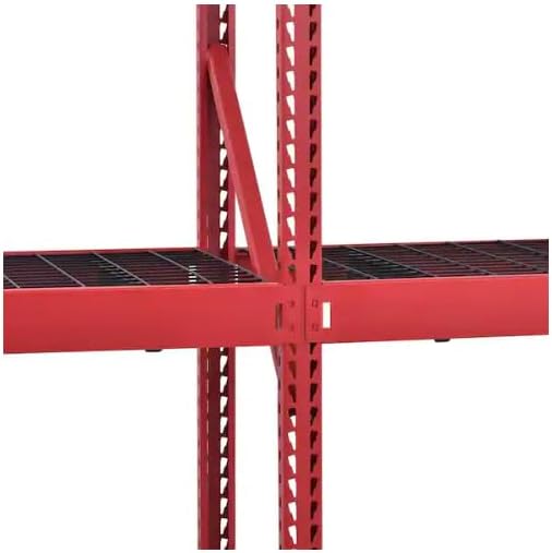 Husky 4-Shelf Metal Industrial Garage Storage Shelving Unit, Red, 77x72x24 Inches, Heavy-Duty Steel, 2500 lbs per Shelf