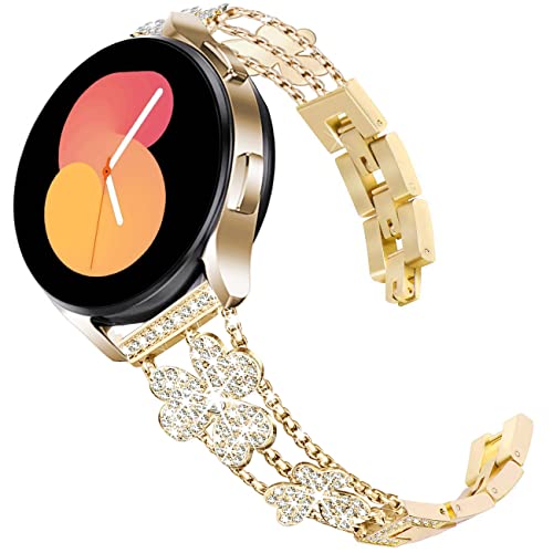 DEALELE Samsung Galaxy Watch 6/6 Classic / 5/5 Pro / 4/4 Classic / 3 41mm / Active 2, 20mm Bling Diamond Metal Steel �����p�X�g���b�v Hu